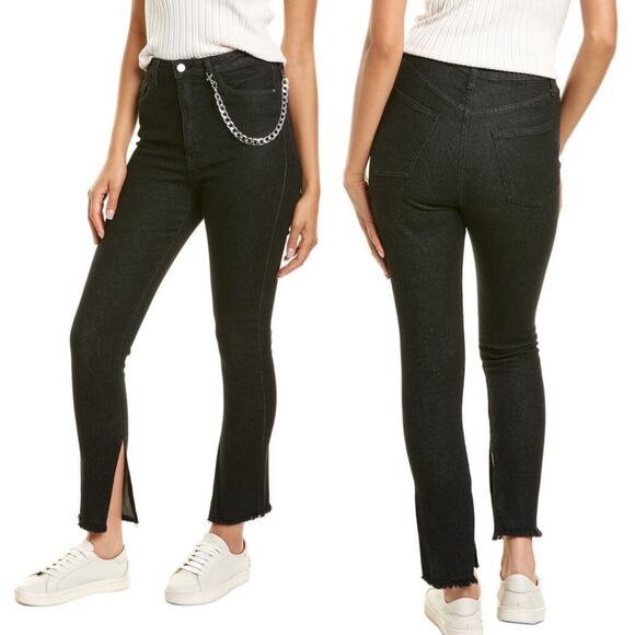 WeWoreWhat High-Waisted Slit Hem Skinny Jeans size 25 Washed Black - Picture 7 of 16